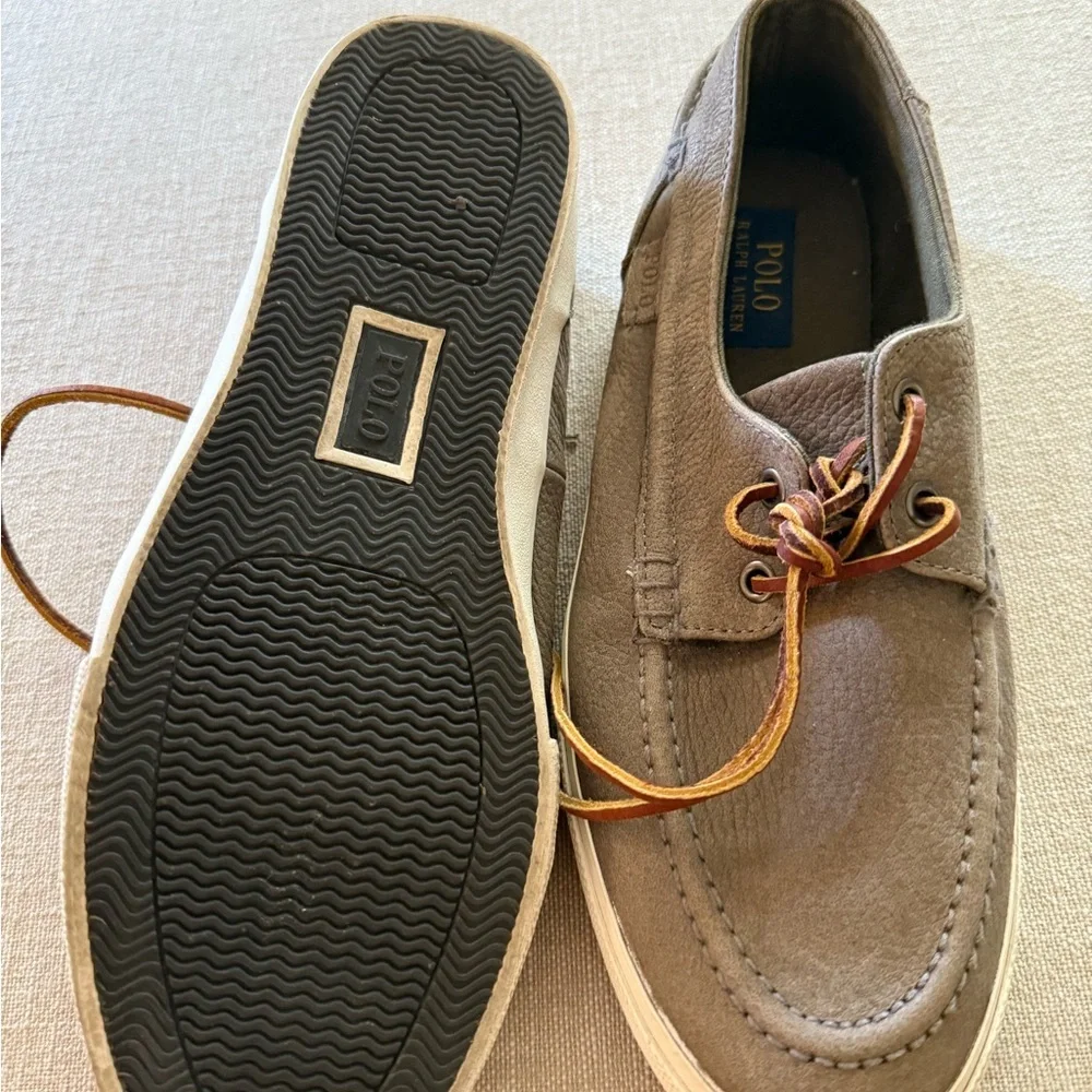 Polo by Ralph Lauren Men's Gray Boat Shoes leather 9.5